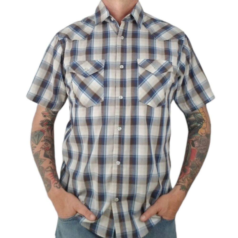 High Noon Brand Short Sleeve Western Snap Shirt sz M